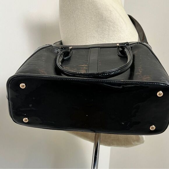 ORLI Collection Black Patent Leather Medium Shoulder/ Handbag - Picture 4 of 11